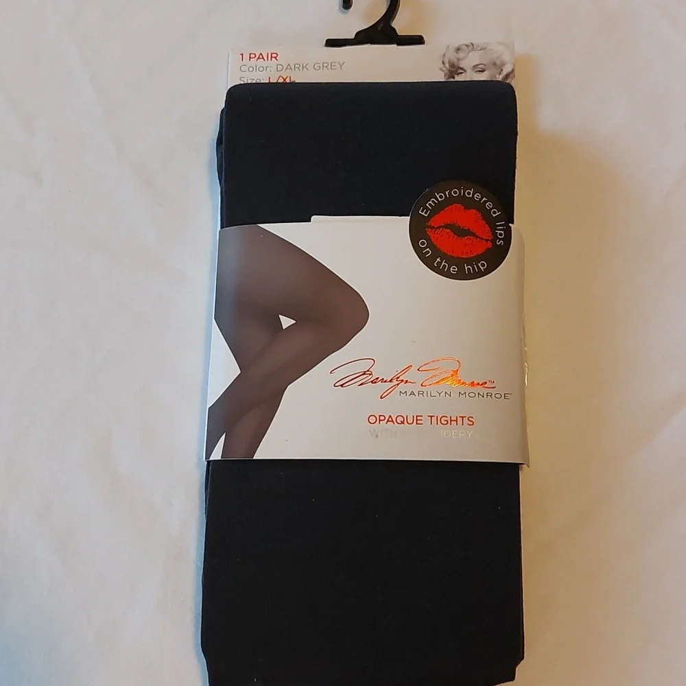 Marilyn Monroe Opaque Tights Dark Gray NEW XL